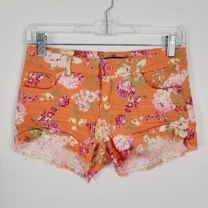 Roly Poly Tropical Floral Raw Hem Micro Shorts Women's‎ Size Small